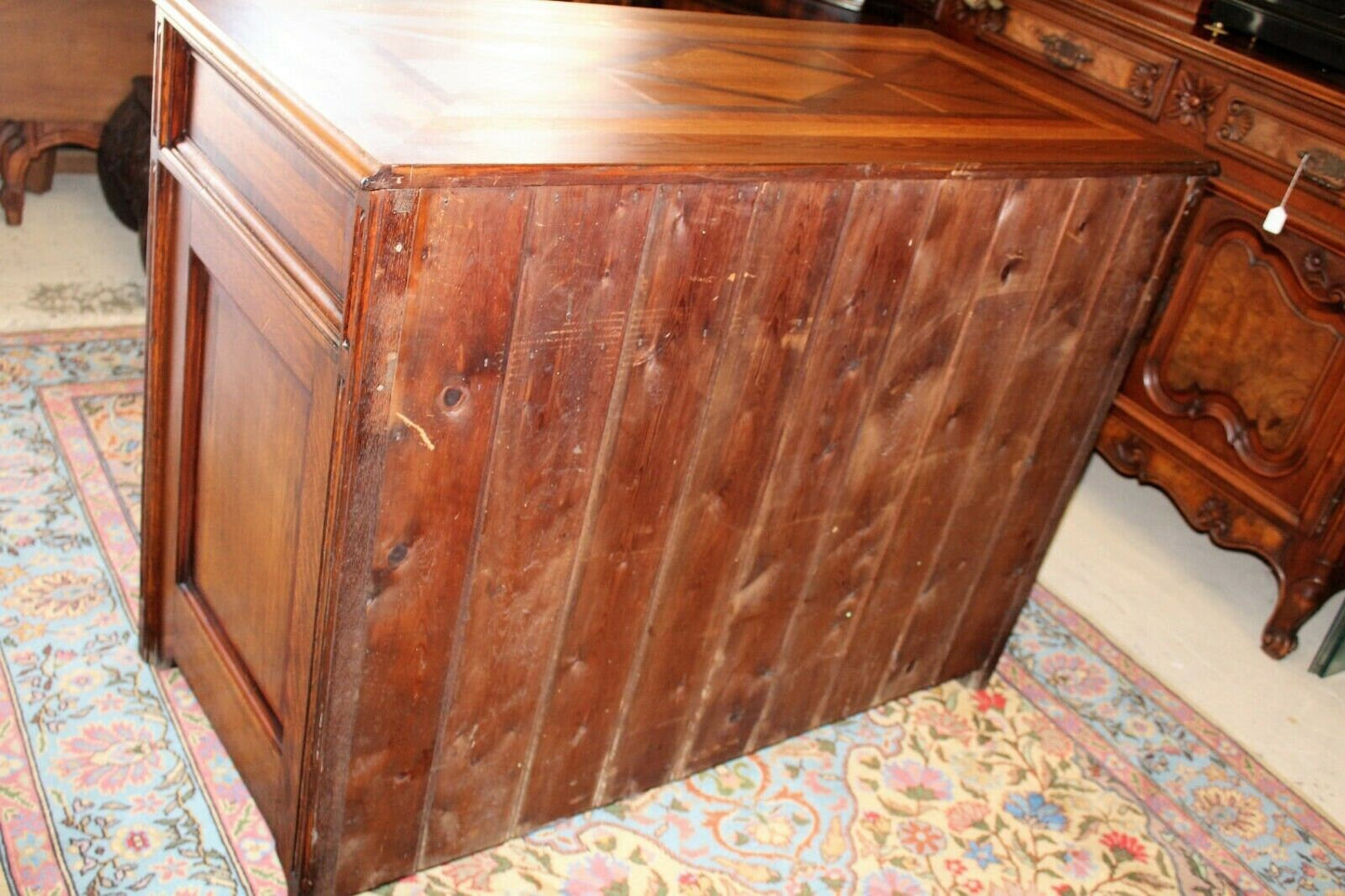 French Antique Inlaid Sideboard | Server Display Cabinet with Glass Doors