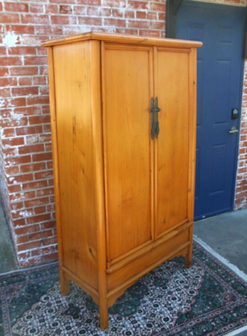 Chinese Antique Armoire Wardrobe Cabinet | 2 Doors 2 Drawers Bedroom Storage