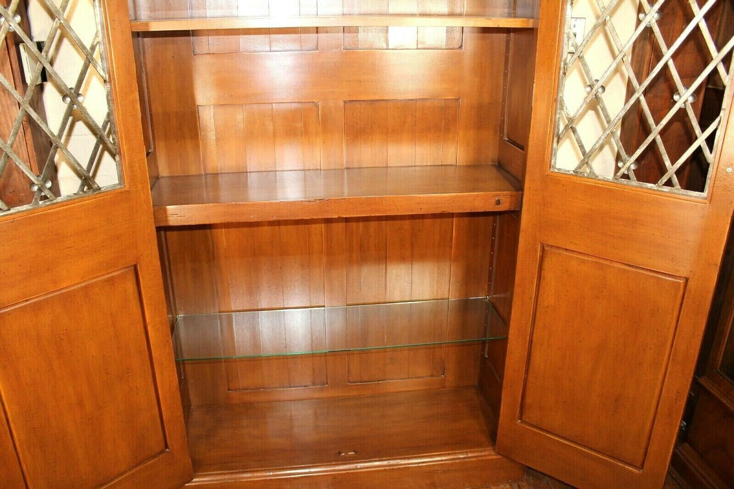 Tall American Display Cabinet | Glass Door Bookcase or Wine Storage Unit