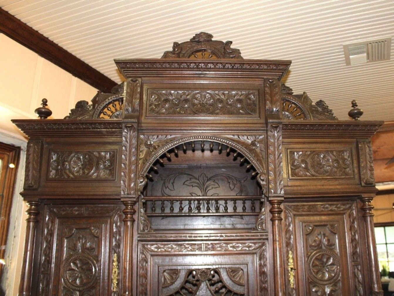 French Antique Dark Oak Brittany Sideboard Buffet | Cabinets | Dining Room Furniture