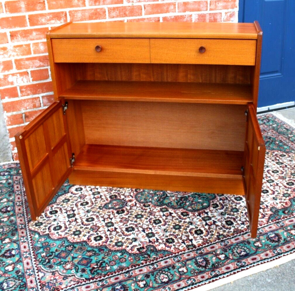 Parker Knoll Mid Century Teak Cabinet | 2 Door 1 Drawer Vintage Storage Unit