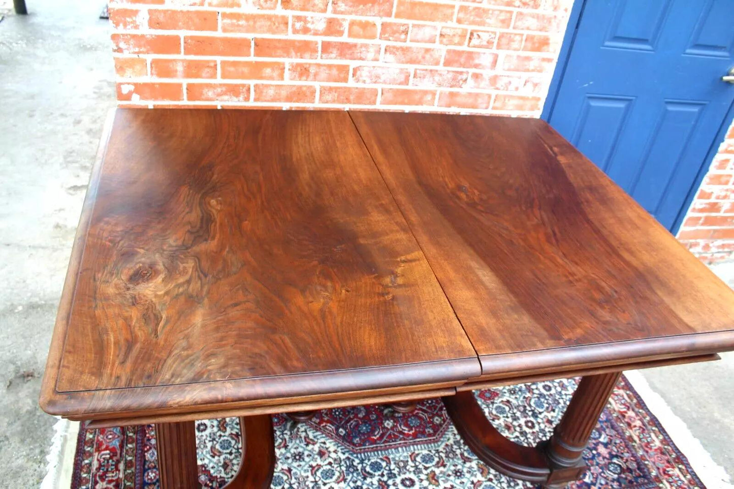 French Antique Gothic Walnut Dining Table | Solid Wood Kitchen Table c. 19th C.