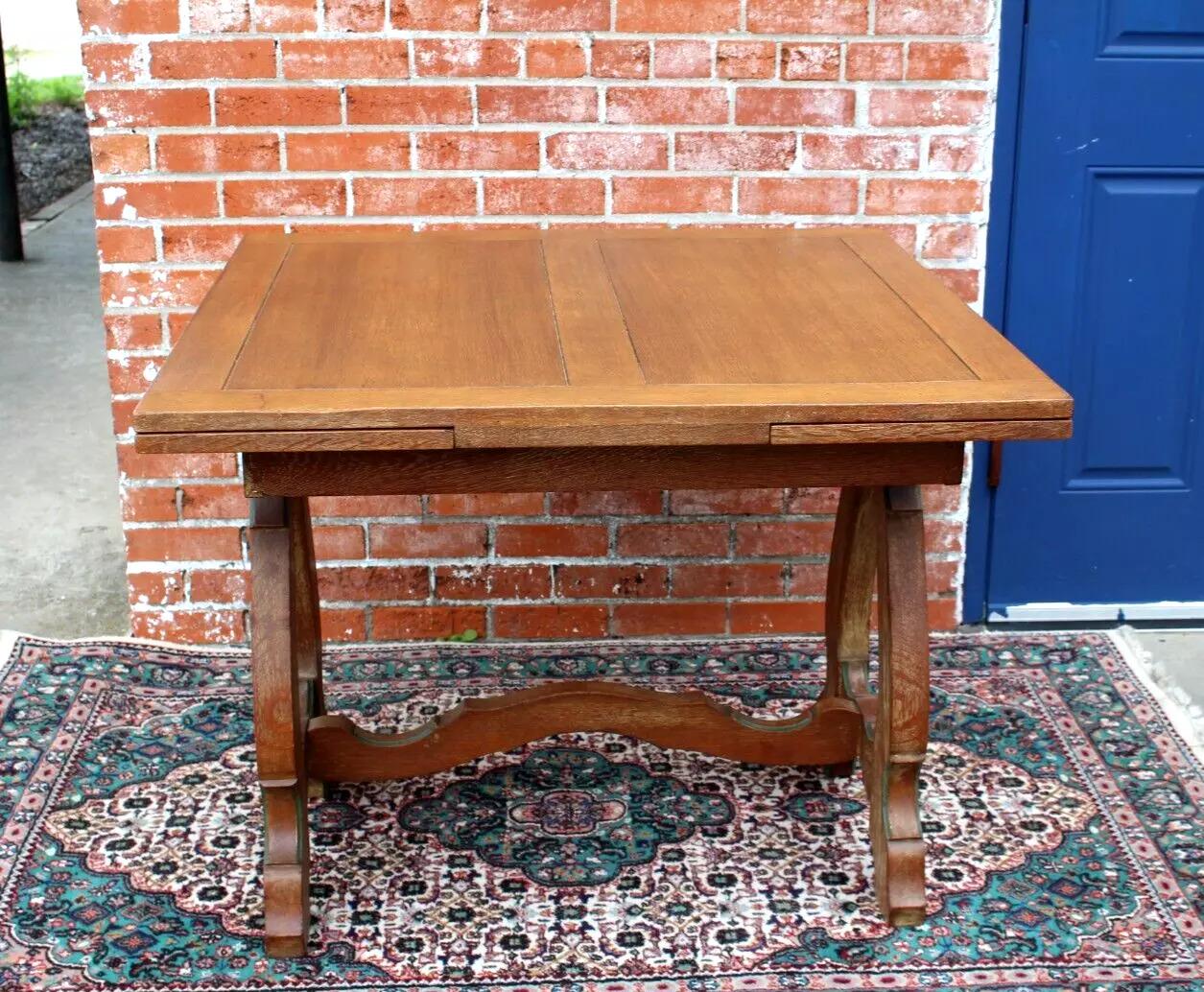 English Antique Oak Draw Leaf Table | Rustic Kitchen or Dining Room Table