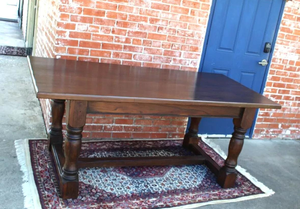 French Antique Louis XIV Farm Table | Solid Wood Dining Kitchen Table