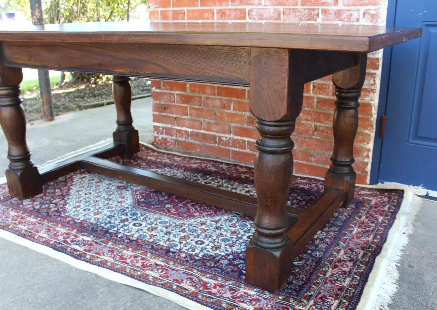 French Antique Louis XIV Farm Table | Solid Wood Dining Kitchen Table
