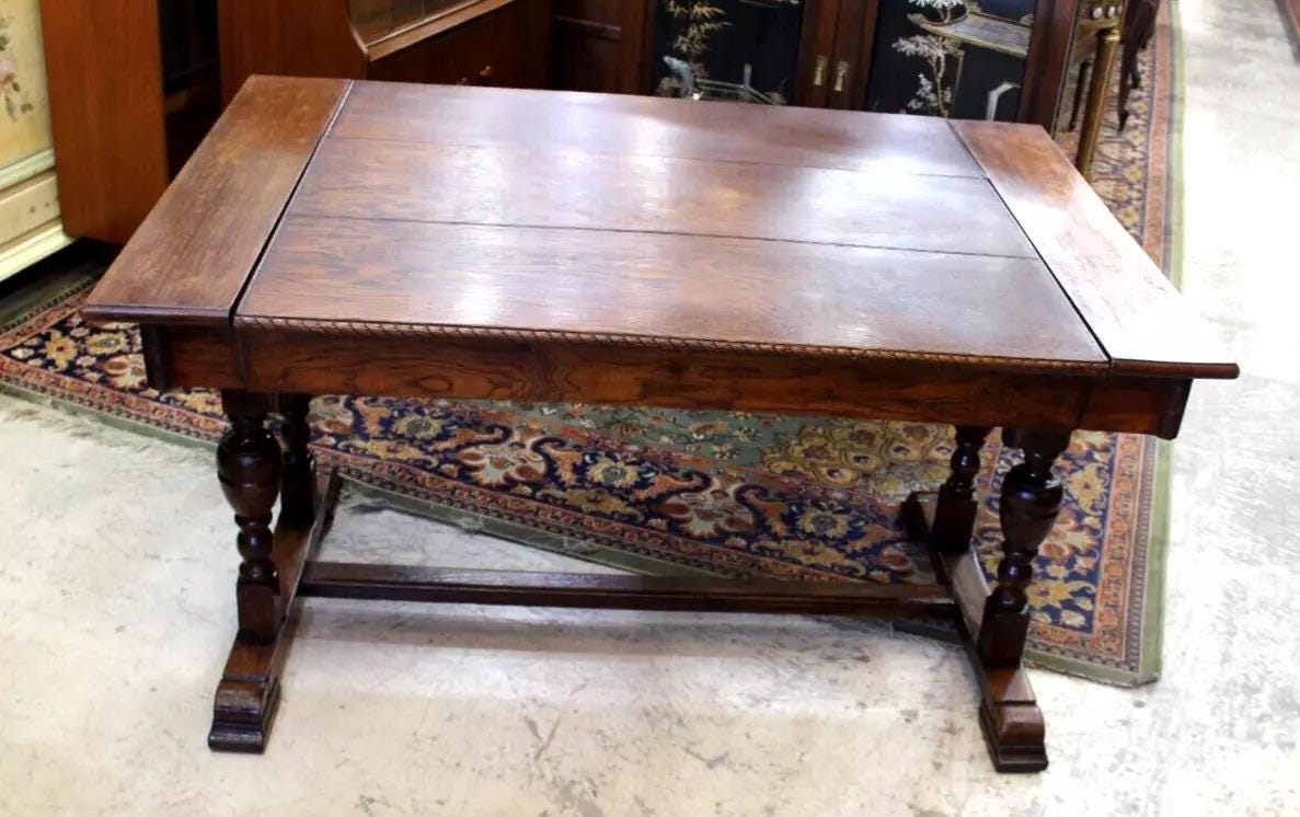 Oak Bench American Antique with Leather Seat β Ideal for Entryway or Kitchen