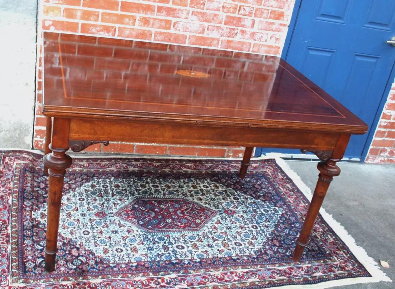 French Antique Louis XVI Mahogany Draw Leaf Dining Table Extendable Top