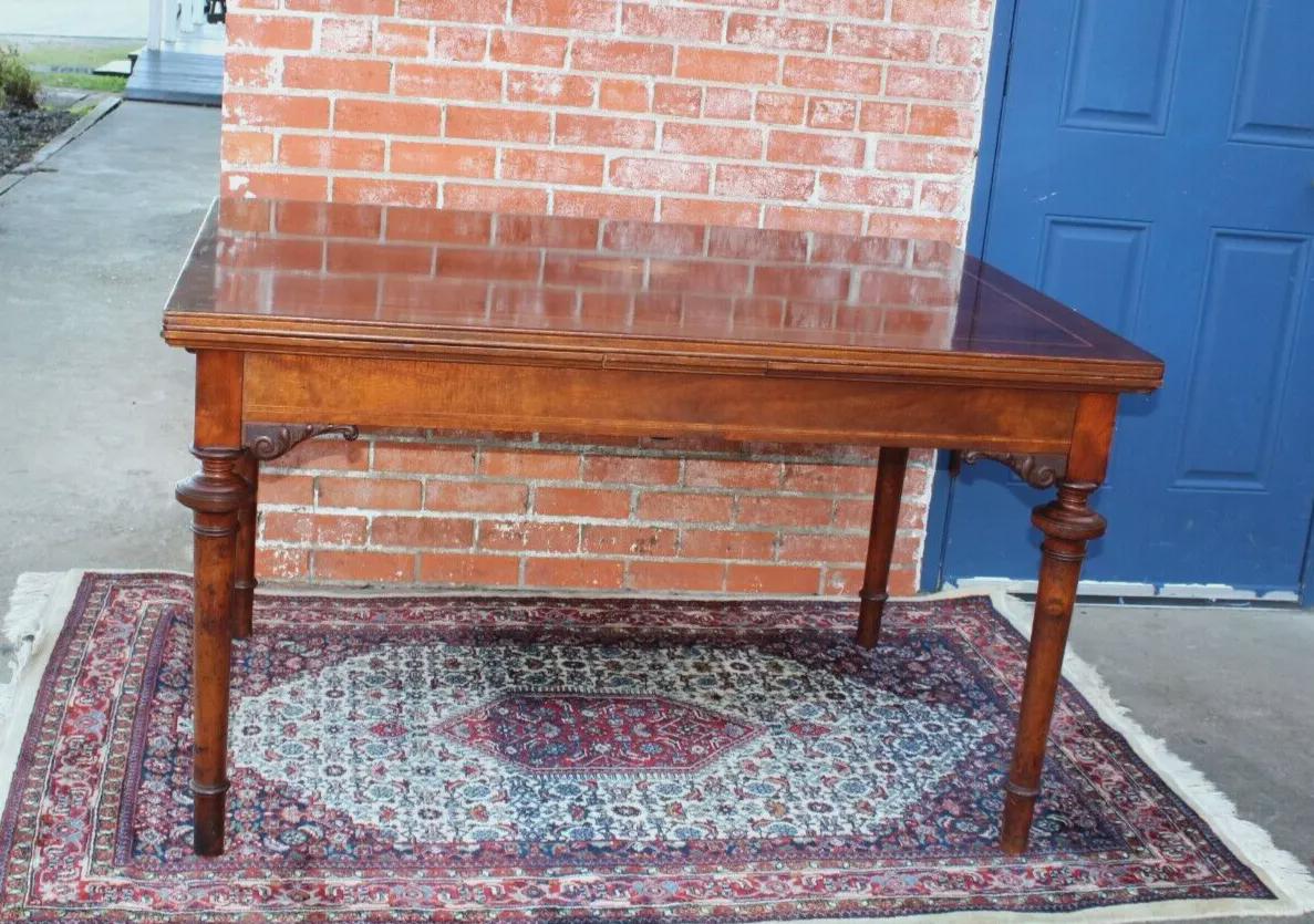 French Antique Louis XVI Mahogany Draw Leaf Dining Table Extendable Top