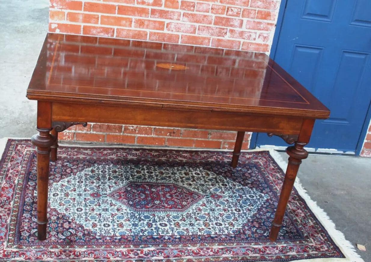 French Antique Louis XVI Mahogany Draw Leaf Dining Table Extendable Top