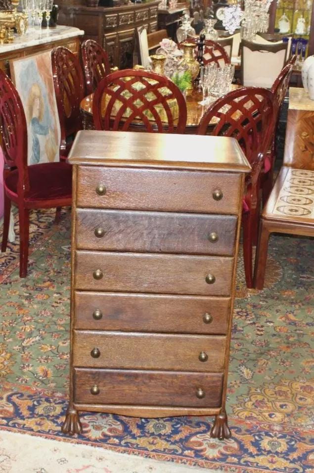 American Antique Oak Chest | Cabinet or Gramophone Cylinder Storage Drawers