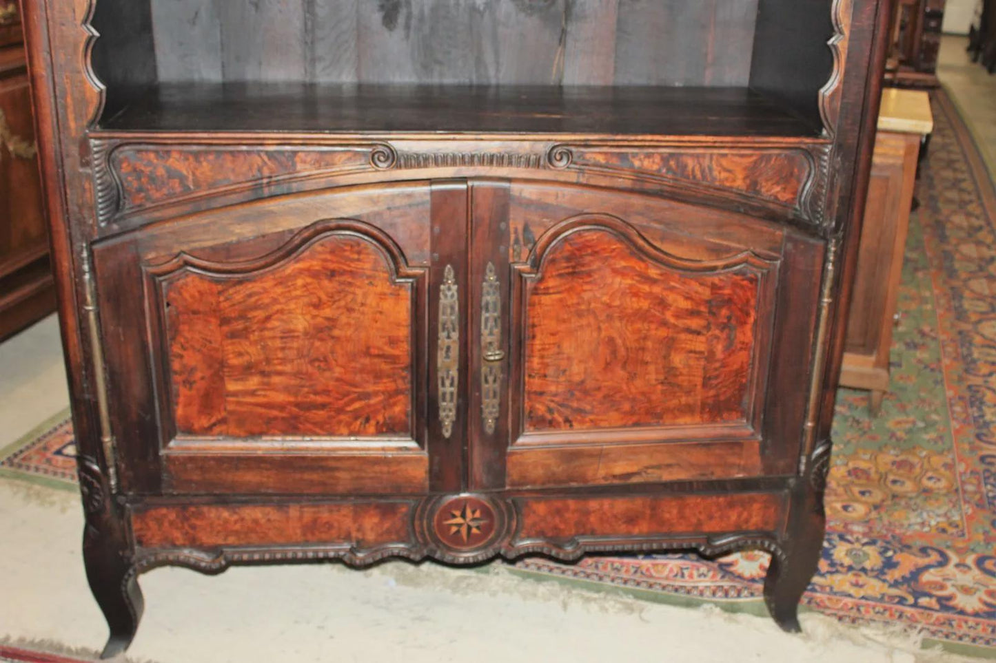 French Antique Burl Walnut Sideboard | Tall Cabinet Circa 1780 Dining Server