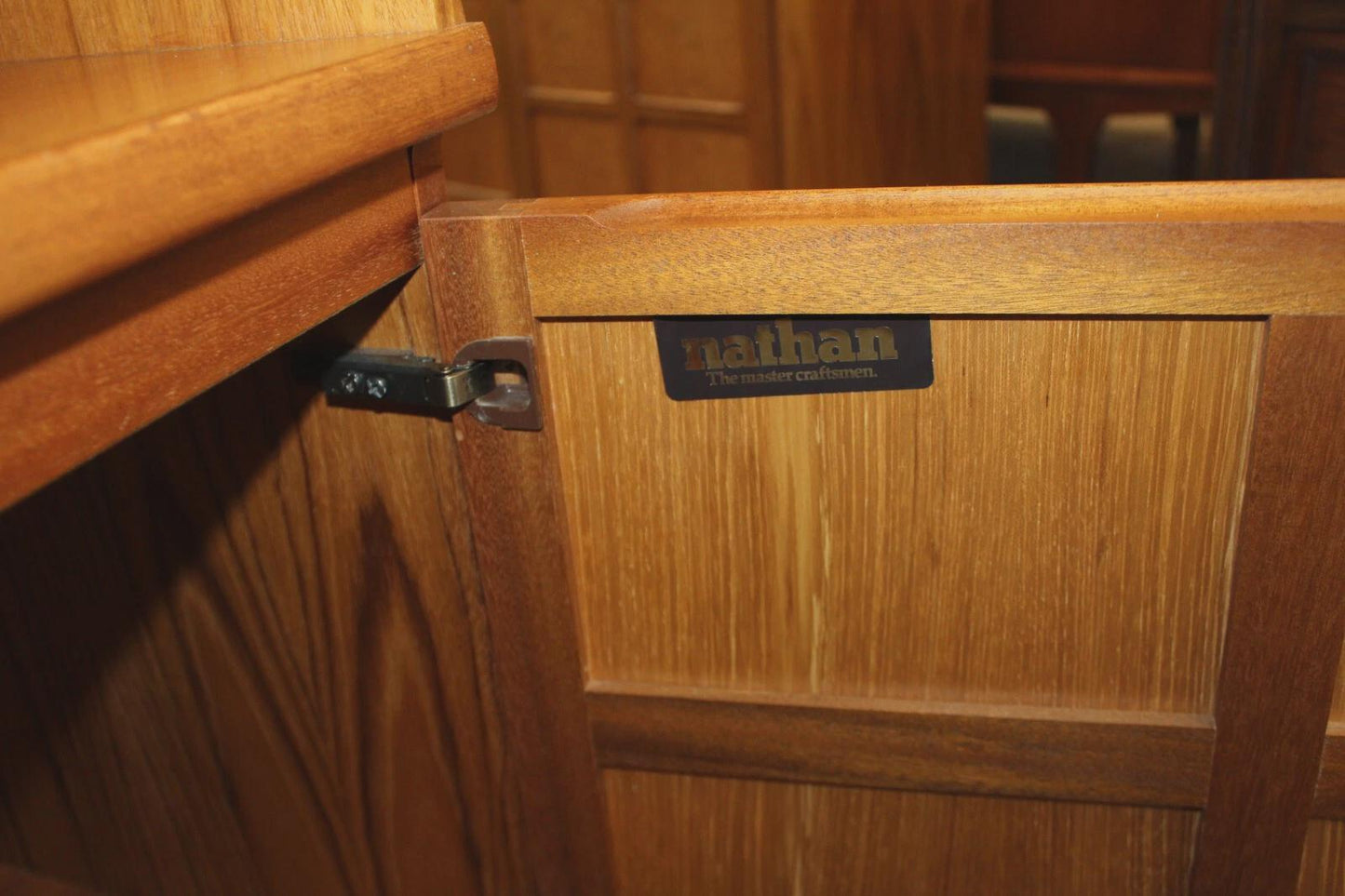 Mid Century Modern Teak Cabinet by Nathan | 2 Door Vintage Sideboard Storage