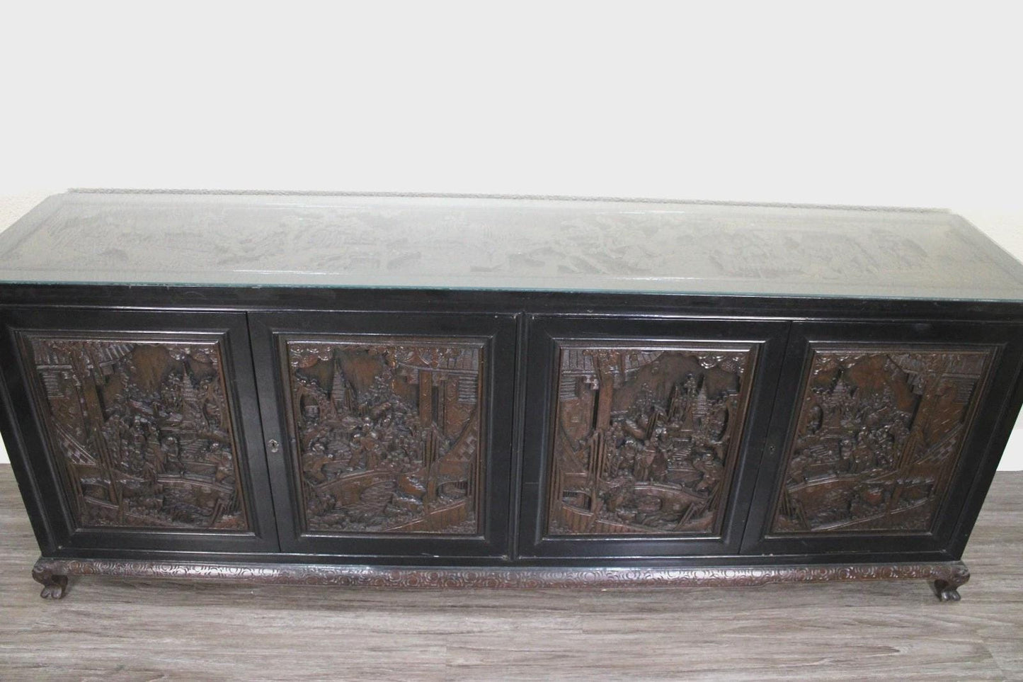 Antique Chinese Rosewood Carved Buffet / Sideboard Asian Art