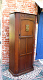English Antique Oak 1 Door 1 Shelf Wardrobe / Cabinet