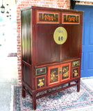 Chinese Antique 4 Drawer 4 Door Armoire / Cabinet