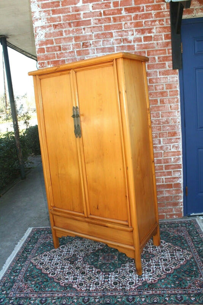 Chinese Antique Armoire Wardrobe Cabinet | 2 Doors 2 Drawers Bedroom Storage