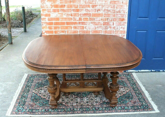 French Walnut Gothic Renaissance Table | Antique Dining or Kitchen Table