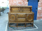 English Antique Tiger Oak Art Deco Sideboard / Small Buffet / Bar Cabinet Console Table | Dining  Room Furniture