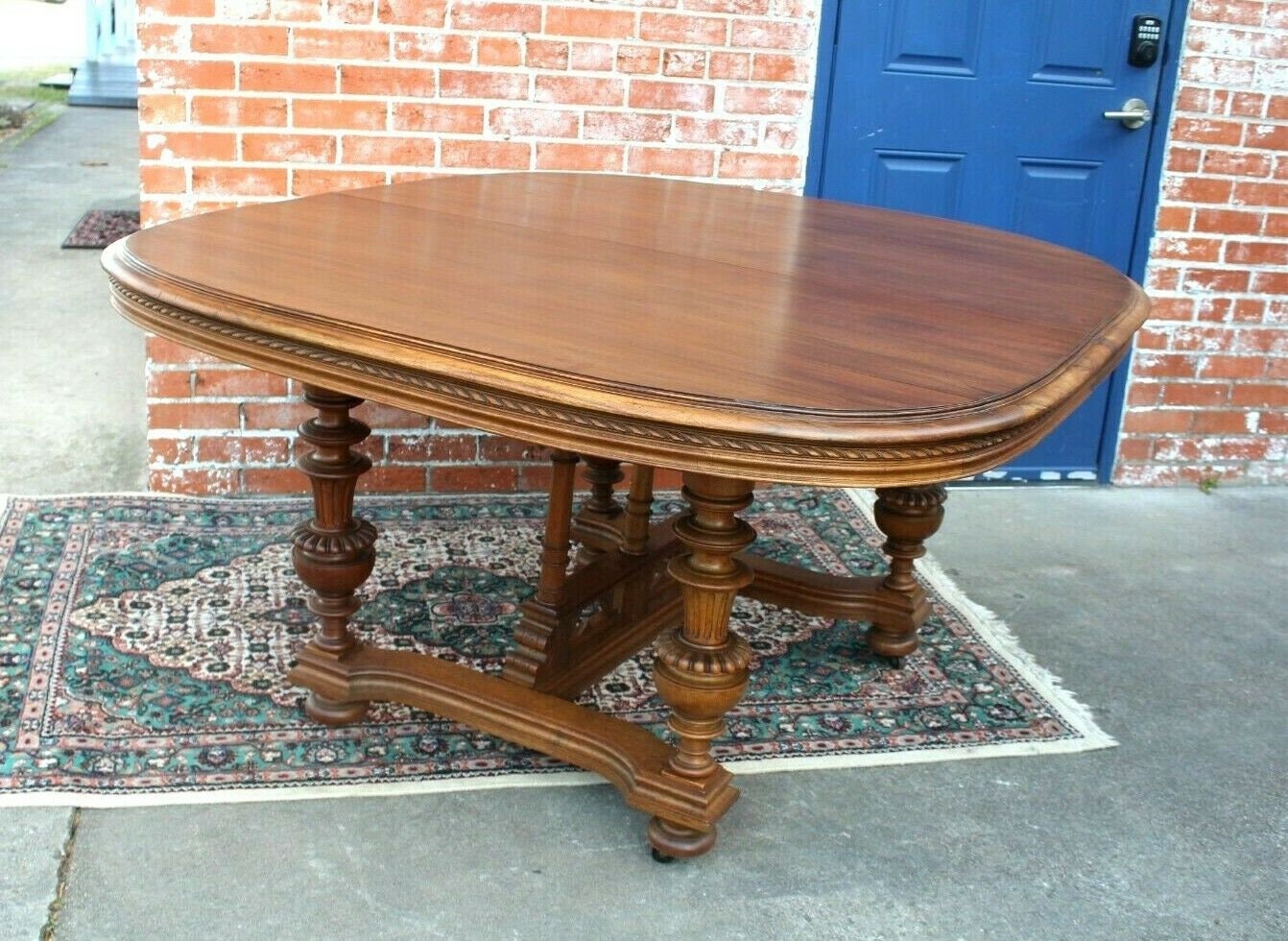 French Walnut Gothic Renaissance Table | Antique Dining or Kitchen Table