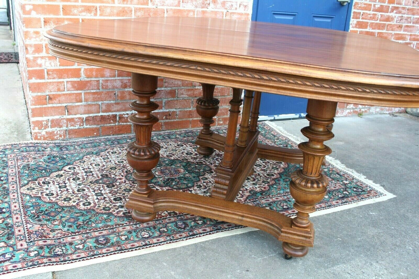French Walnut Gothic Renaissance Table | Antique Dining or Kitchen Table