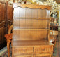English Oak Wood Brothers Welsh Cabinet w/ Plate Rack & Storage Drawers