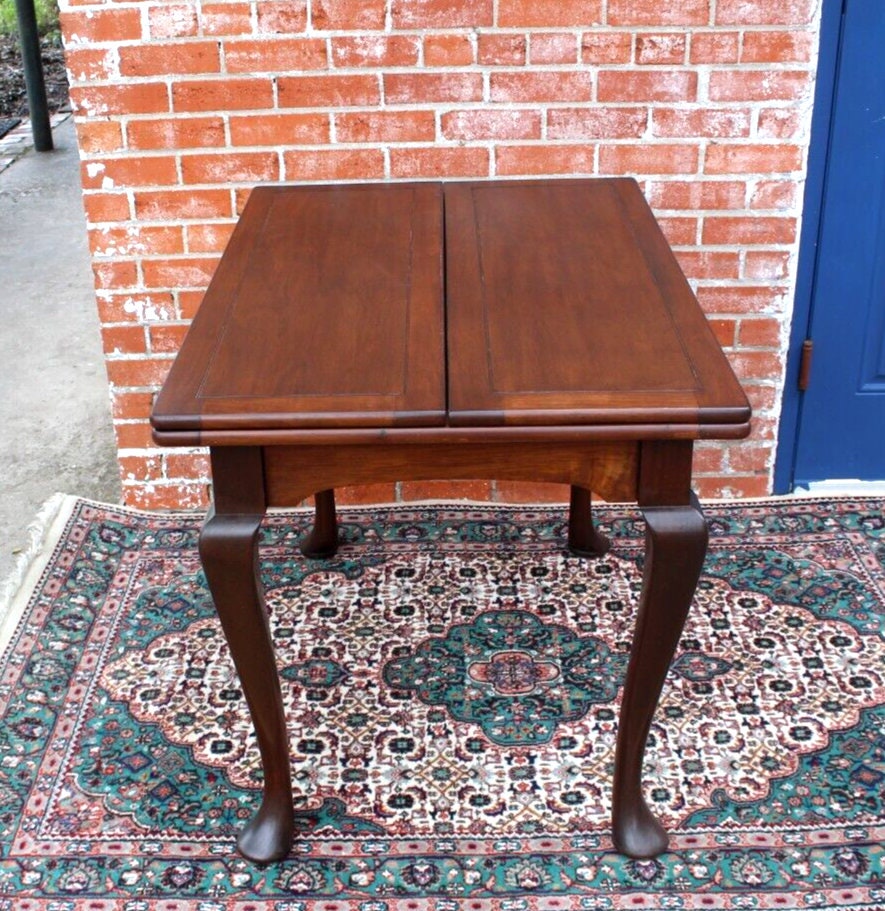 English Mahogany Fold Leaf Game Table | Antique William & Mary Style Table