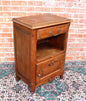 French Louis XV Antique Oak Nightstand Small Bedside Cabinet w/ Drawer