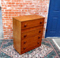 Mid Century Modern Teak Chest | 4 Drawer Dresser Vintage Storage Cabinet