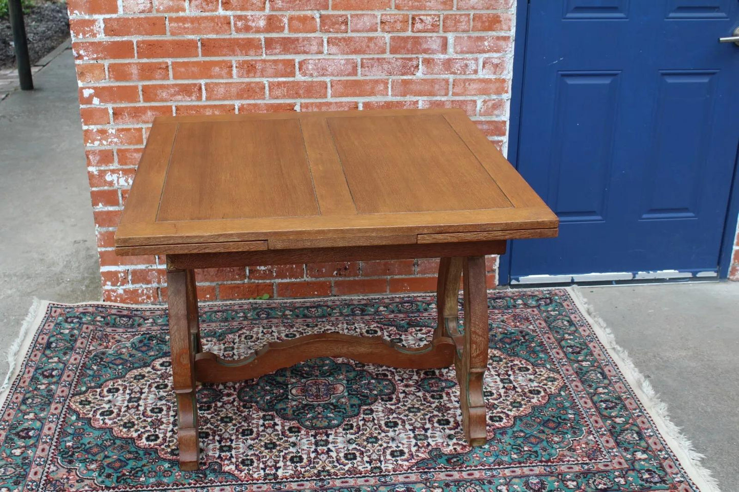 English Antique Oak Draw Leaf Table | Rustic Kitchen or Dining Room Table