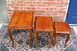 French Antique Louis XV Maple Nesting Tables | Set of 3 Curved Cabriole Legs