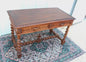 French Antique Oak Louis XIII Desk | Carved Writing Table with Barley Legs