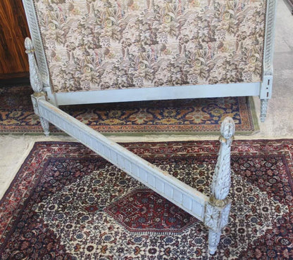 French Antique Carved Walnut Louis XV Full Bed | Ornate Rails Included
