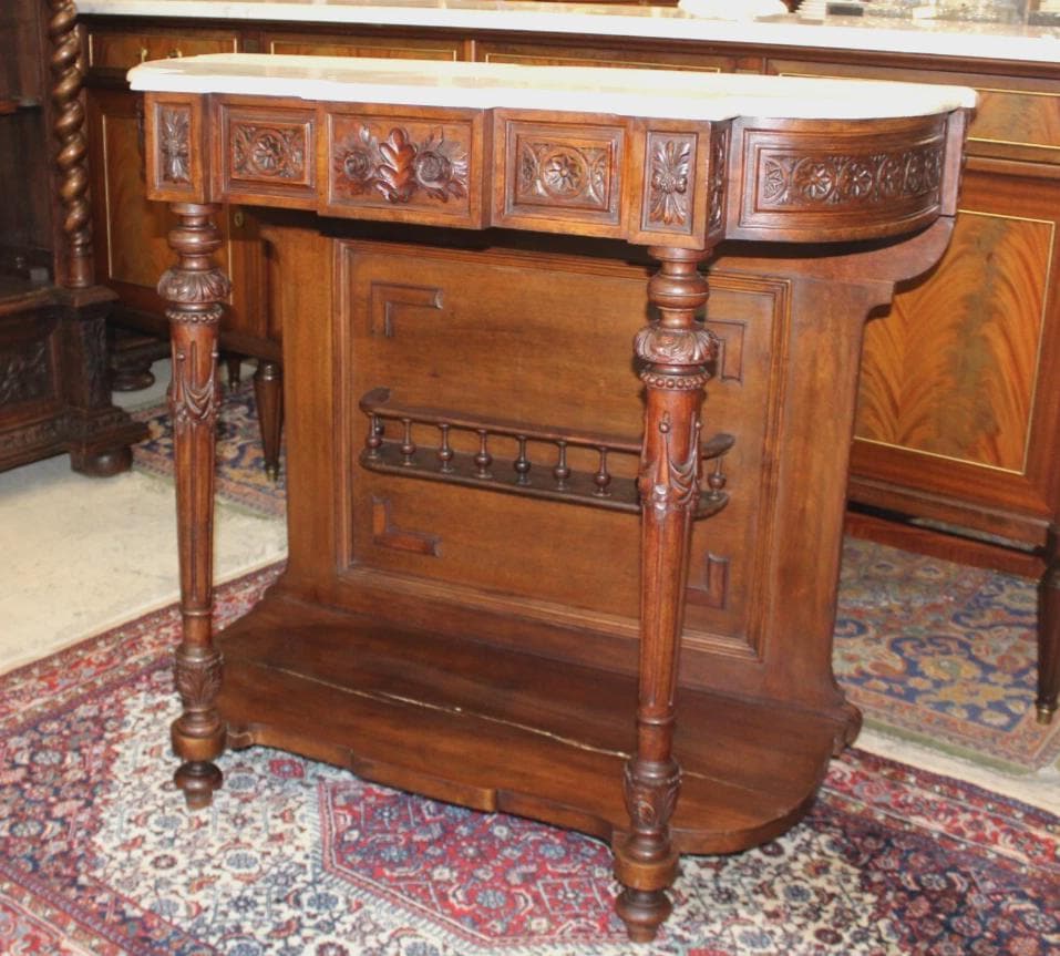 French Antique Carved Walnut Console Table | Renaissance Hallway Furniture