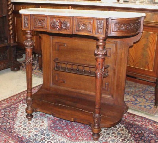 French Antique Carved Walnut Console Table | Renaissance Hallway Furniture