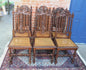 Set of 6 French Antique Louis XIII Oak Dining Chairs | Cane Seats | Carved Backs
