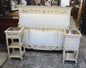 French Antique Louis XV Queen Bedroom Set | Upholstered w/ 2 Nightstands