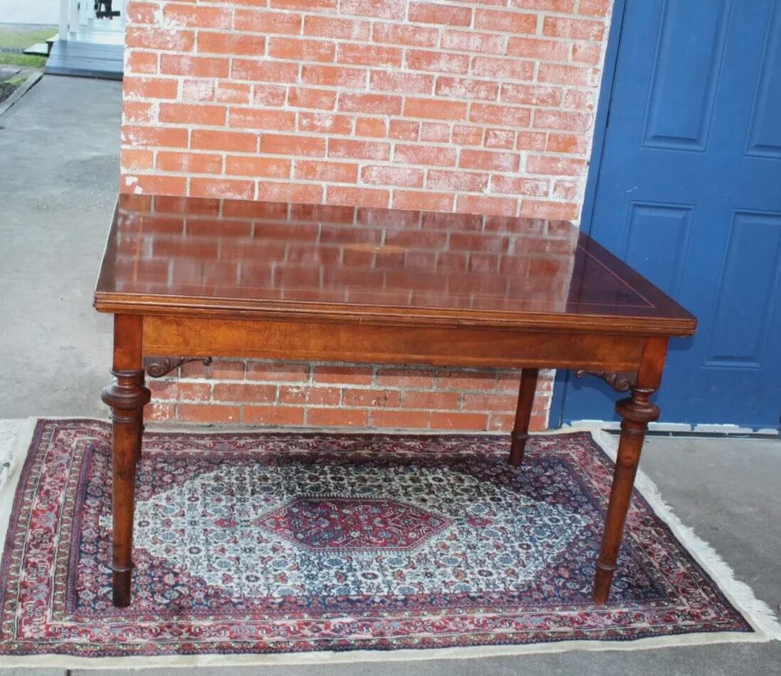 French Antique Louis XVI Mahogany Draw Leaf Dining Table Extendable Top