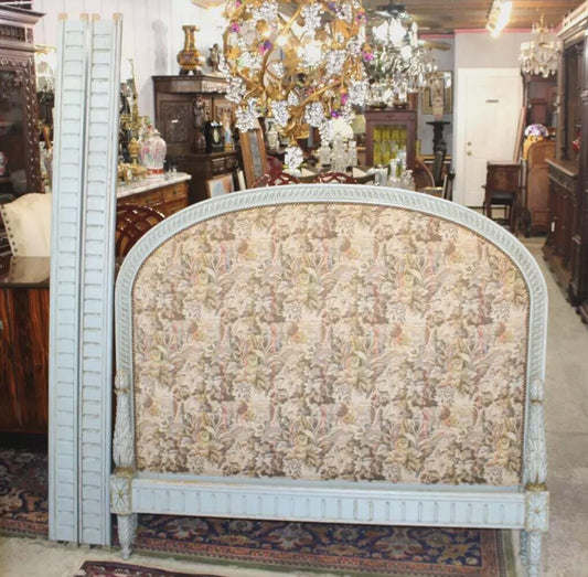 French Antique Carved Walnut Louis XV Full Bed | Ornate Rails Included