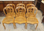 Set of 6 French Antique Louis XV Fruitwood Dining Chairs | Cane Seats | Curved Cabriole Legs