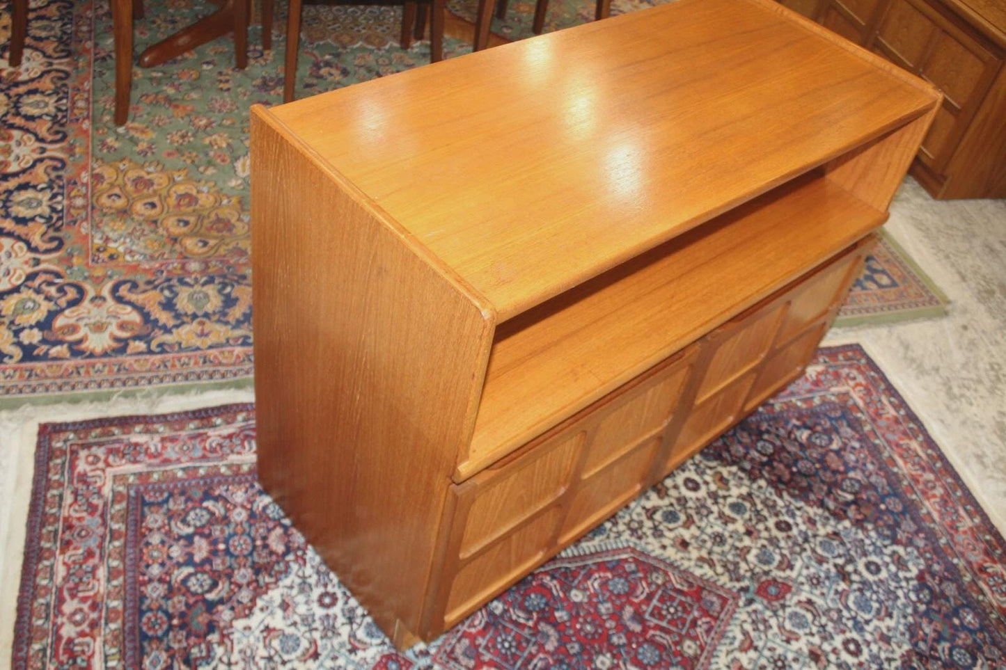 Mid Century Modern Teak Cabinet by Nathan | 2 Door Vintage Sideboard Storage