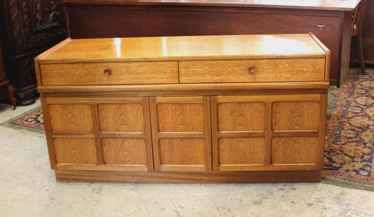 Mid Century Teak Danish Sideboard Buffet Bar Cabinet by Nathan