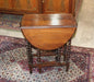 English Antique Jacobean Oak Drop Leaf Table | Barley Twist Legs | Small Size