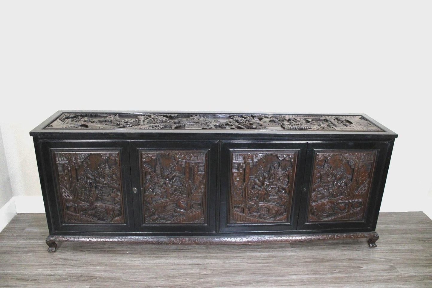 Antique Chinese Rosewood Carved Buffet / Sideboard Asian Art