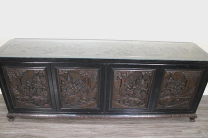 Antique Chinese Rosewood Carved Buffet / Sideboard Asian Art