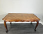 French Antique Louis XV Walnut Dining Table Carved & Parquet Top