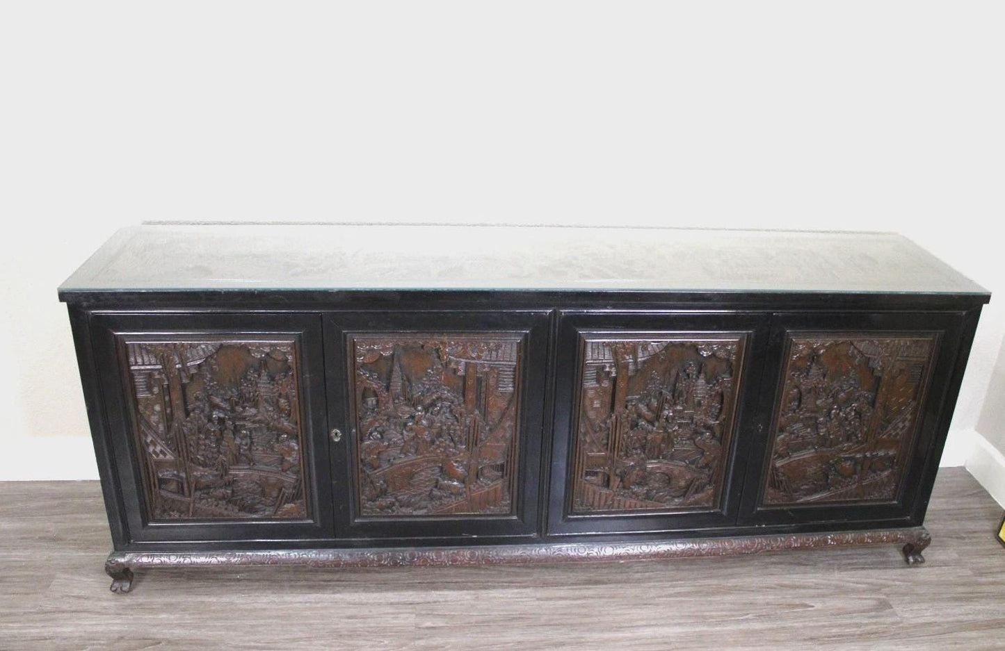 Antique Chinese Rosewood Carved Buffet / Sideboard Asian Art