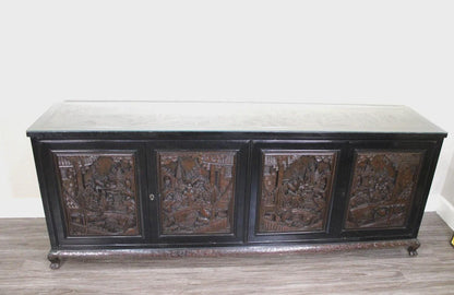 Antique Chinese Rosewood Carved Buffet / Sideboard Asian Art