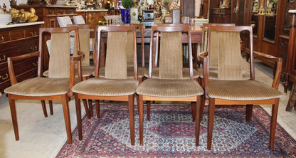 Set of 8 Mid Century G Plan Teak Wood Upholstered Dining Chairs