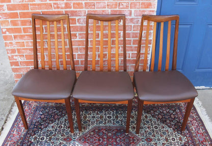 Set of 6 Mid Century G Plan Teak Dining Chairs | Brown Vinyl Upholstered | Vintage Retro Modern Seating