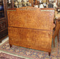 French Antique Louis XVI Burled Walnut Full Size Bed | Rails & Slats | Neoclassical Style